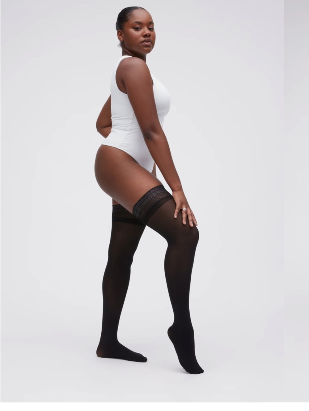 NIB Sheertex Sheer Thigh Highs Stockings - Black
